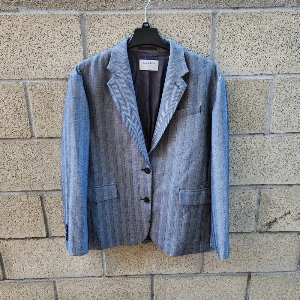 Babaton Atelier Herringbone Oversized Blazer Grey/Blue Womens Size 2